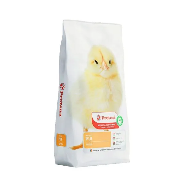 Furaj Pui Crestere Protena 10 kg — furaj granulat complet pentru broiler faza 3-5 saptamani