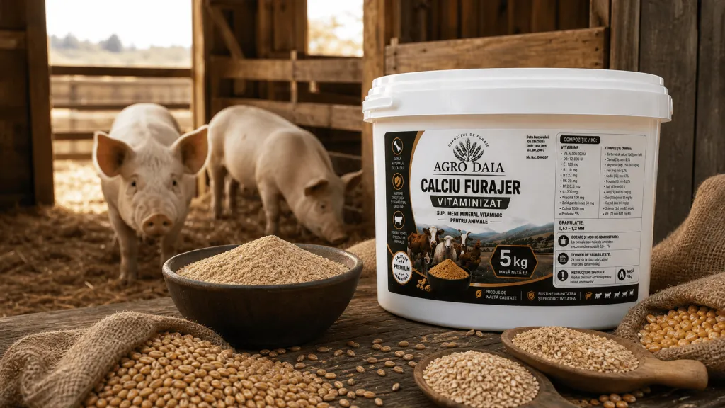 Uruială completă pentru porci și Calciu Furajer Vitaminizat Agro Daia
