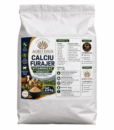 Calciu furajer vitaminizat și aromatizat Agro Daia – sac 25 kg