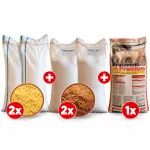 Pachet Furaje Porci la Îngrășat FAZA 2 | (40–100 kg) | 2x Mălai + 2x Tărâțe + 1x Sano Protamino Premium