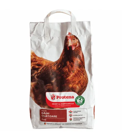 Concentrat pentru găini ouătoare Protena 5 kg – vedere frontală a sacului